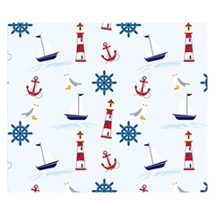 Lighthouse Sail Boat Seagull Double Sided Flano Blanket (small)  by artworkshop