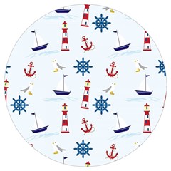 Lighthouse Sail Boat Seagull Round Trivet by artworkshop