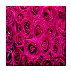 Pink Flowers Roses Tile Coaster by artworkshop