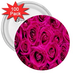 Pink Flowers Roses 3  Buttons (100 Pack)  by artworkshop