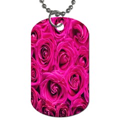 Pink Flowers Roses Dog Tag (one Side) by artworkshop