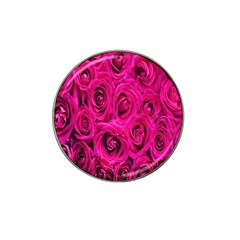 Pink Flowers Roses Hat Clip Ball Marker by artworkshop