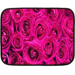 Pink Flowers Roses Double Sided Fleece Blanket (mini)  by artworkshop