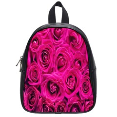 Pink Flowers Roses School Bag (small) by artworkshop