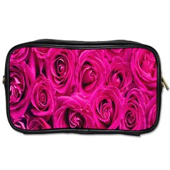 Pink Flowers Roses Toiletries Bag (one Side) by artworkshop