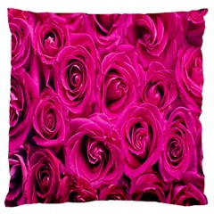 Pink Flowers Roses Large Cushion Case (one Side) by artworkshop