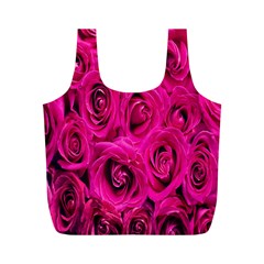 Pink Flowers Roses Full Print Recycle Bag (m) by artworkshop