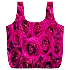 Pink Flowers Roses Full Print Recycle Bag (xl) by artworkshop