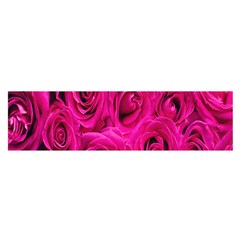 Pink Flowers Roses Oblong Satin Scarf (16  X 60 ) by artworkshop