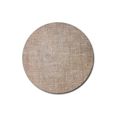 Textile Jute Brown Rubber Round Coaster (4 Pack) by artworkshop