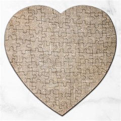 Textile Jute Brown Jigsaw Puzzle (heart) by artworkshop