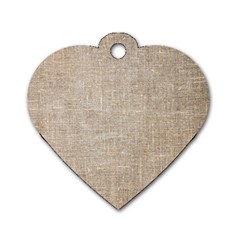 Textile Jute Brown Dog Tag Heart (two Sides) by artworkshop