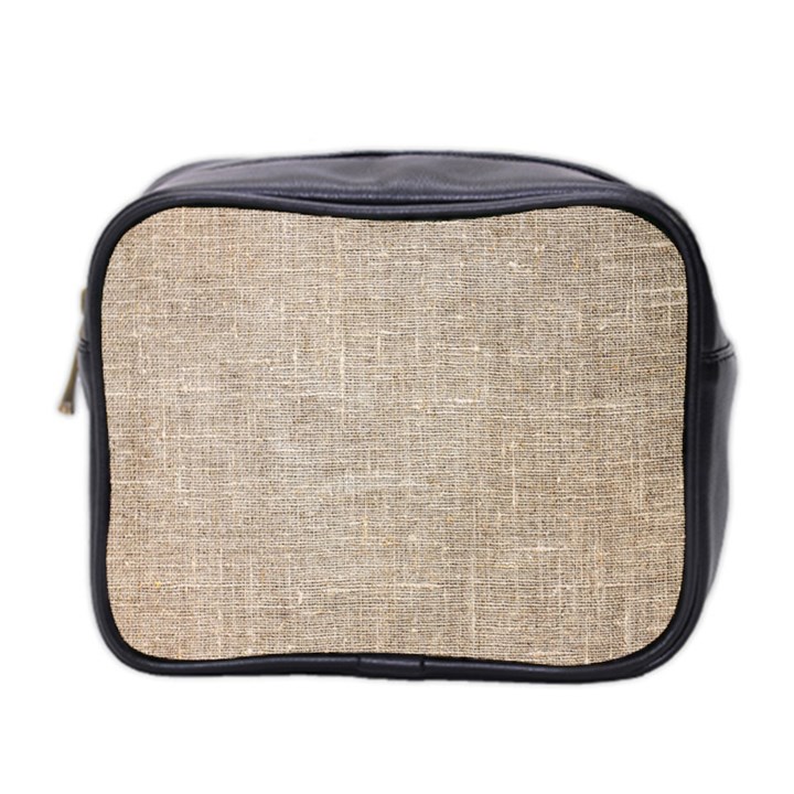 Textile Jute Brown Mini Toiletries Bag (Two Sides)