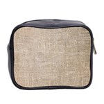 Textile Jute Brown Mini Toiletries Bag (Two Sides) Back