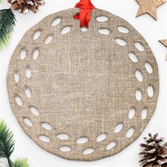 Textile Jute Brown Ornament (round Filigree) by artworkshop