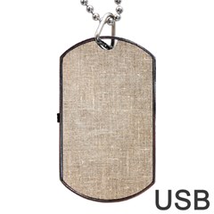 Textile Jute Brown Dog Tag Usb Flash (one Side) by artworkshop