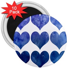 Valentin Heart  Love 3  Magnets (10 Pack)  by artworkshop