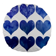 Valentin Heart  Love Large 18  Premium Flano Round Cushions by artworkshop