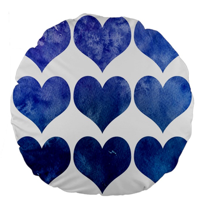 Valentin Heart  Love Large 18  Premium Flano Round Cushions