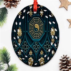 Abstract 001 Oval Filigree Ornament (two Sides) by nate14shop