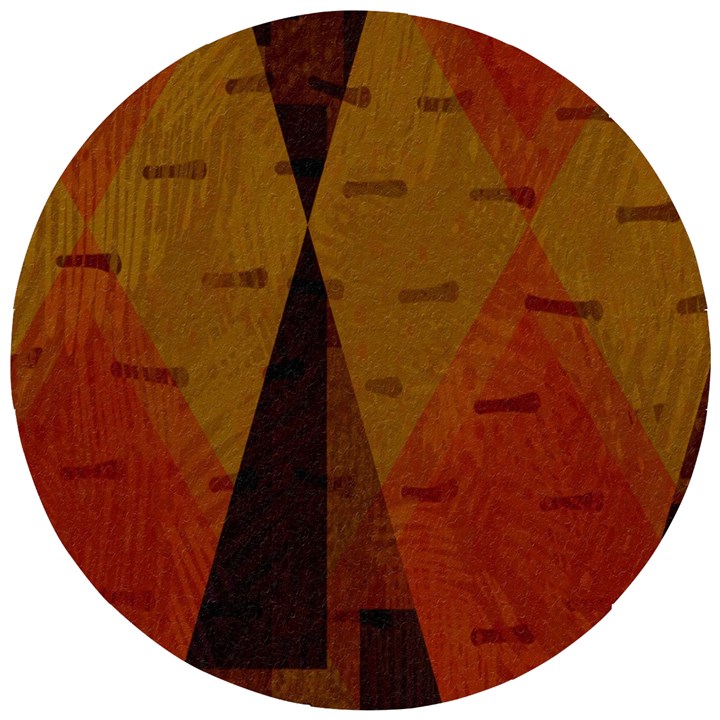 Abstract 004 Wooden Puzzle Round