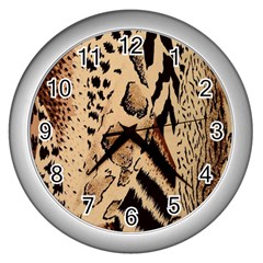 Animal-pattern-design-print-texture Wall Clock (Silver)