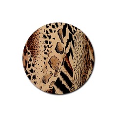 Animal-pattern-design-print-texture Rubber Round Coaster (4 pack)