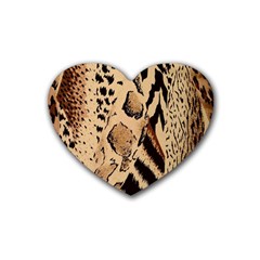 Animal-pattern-design-print-texture Rubber Coaster (Heart)