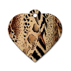 Animal-pattern-design-print-texture Dog Tag Heart (Two Sides)