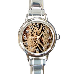 Animal-pattern-design-print-texture Round Italian Charm Watch by nate14shop