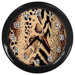 Animal-pattern-design-print-texture Wall Clock (black) by nate14shop