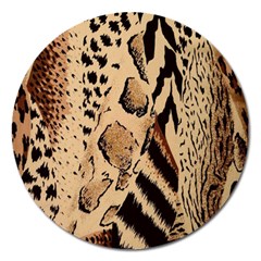 Animal-pattern-design-print-texture Magnet 5  (round) by nate14shop