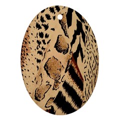 Animal-pattern-design-print-texture Oval Ornament (two Sides) by nate14shop