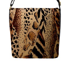 Animal-pattern-design-print-texture Flap Closure Messenger Bag (l) by nate14shop