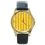 Autumn Round Gold Metal Watch Front