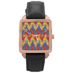 Aztec Rose Gold Leather Watch  by nate14shop