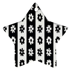 Black-and-white-flower-pattern-by-zebra-stripes-seamless-floral-for-printing-wall-textile-free-vecto Ornament (star) by nate14shop