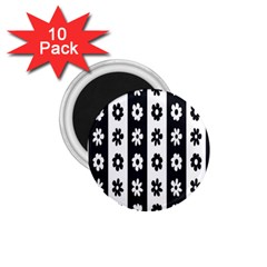 Black-and-white-flower-pattern-by-zebra-stripes-seamless-floral-for-printing-wall-textile-free-vecto 1 75  Magnets (10 Pack)  by nate14shop