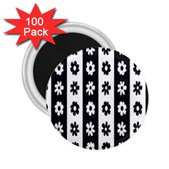 Black-and-white-flower-pattern-by-zebra-stripes-seamless-floral-for-printing-wall-textile-free-vecto 2 25  Magnets (100 Pack) 