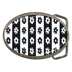 Black-and-white-flower-pattern-by-zebra-stripes-seamless-floral-for-printing-wall-textile-free-vecto Belt Buckles by nate14shop