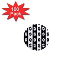 Black-and-white-flower-pattern-by-zebra-stripes-seamless-floral-for-printing-wall-textile-free-vecto 1  Mini Magnets (100 pack)  Front