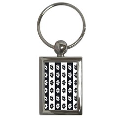 Black-and-white-flower-pattern-by-zebra-stripes-seamless-floral-for-printing-wall-textile-free-vecto Key Chain (rectangle) by nate14shop