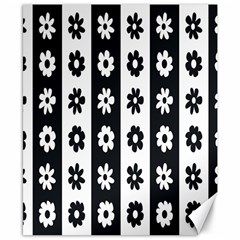 Black-and-white-flower-pattern-by-zebra-stripes-seamless-floral-for-printing-wall-textile-free-vecto Canvas 8  X 10  by nate14shop