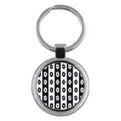 Black-and-white-flower-pattern-by-zebra-stripes-seamless-floral-for-printing-wall-textile-free-vecto Key Chain (round) by nate14shop