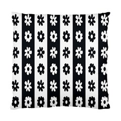 Black-and-white-flower-pattern-by-zebra-stripes-seamless-floral-for-printing-wall-textile-free-vecto Standard Cushion Case (two Sides) by nate14shop