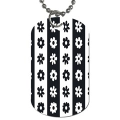 Black-and-white-flower-pattern-by-zebra-stripes-seamless-floral-for-printing-wall-textile-free-vecto Dog Tag (two Sides) by nate14shop