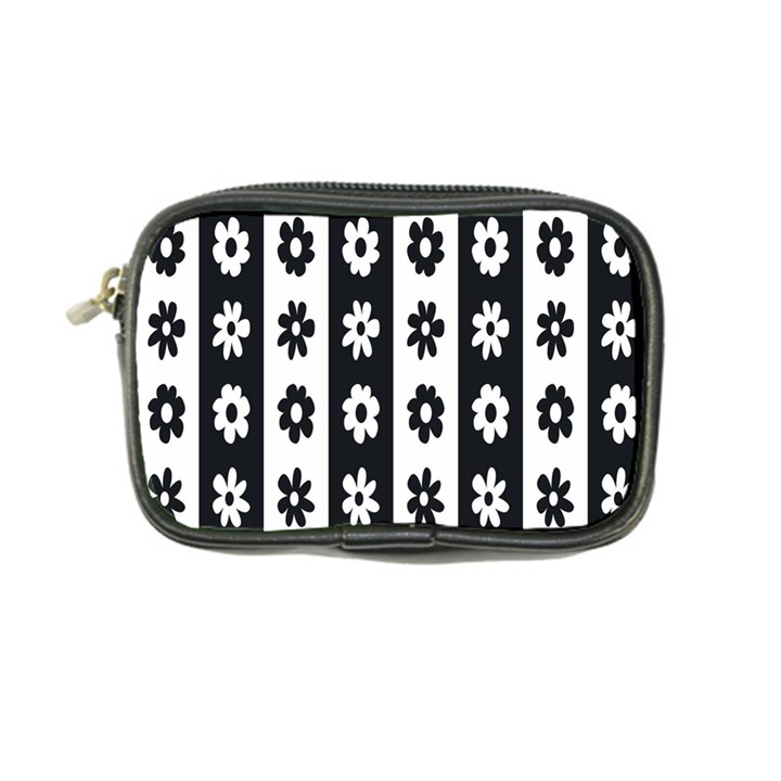 Black-and-white-flower-pattern-by-zebra-stripes-seamless-floral-for-printing-wall-textile-free-vecto Coin Purse