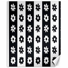 Black-and-white-flower-pattern-by-zebra-stripes-seamless-floral-for-printing-wall-textile-free-vecto Canvas 16  X 20  by nate14shop