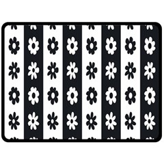 Black-and-white-flower-pattern-by-zebra-stripes-seamless-floral-for-printing-wall-textile-free-vecto Fleece Blanket (large)  by nate14shop