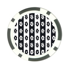 Black-and-white-flower-pattern-by-zebra-stripes-seamless-floral-for-printing-wall-textile-free-vecto Poker Chip Card Guard by nate14shop